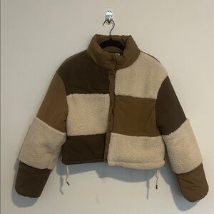 Elodie Women's Brown and Cream Puffer Jacket